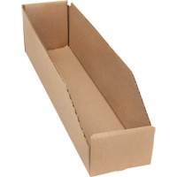 Deep Corrugated Parts Bins, 3-3/4" W x 17-1/4" D x 4-1/2" H, Beige Equipex