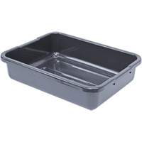 All-Purpose Ribbed-Bottom Storage Tub, 5" H x 15" D x 21" L, Plastic, Grey Equipex