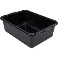 All-Purpose Flat-Bottom Storage Tub, 7" H x 15" D x 21" L, Plastic, Black Equipex