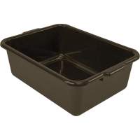 All-Purpose Flat-Bottom Storage Tub, 7" H x 15" D x 21" L, Plastic, Brown Equipex