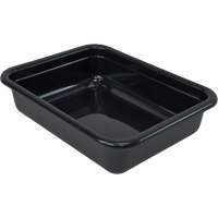 All-Purpose Flat-Bottom Storage Tub, 5" H x 17" D x 22" L, Plastic, Black Equipex
