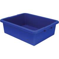 All-Purpose Ribbed-Bottom Storage Tub, 7" H x 17" D x 22" L, Plastic, Blue Equipex