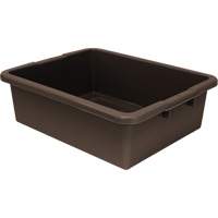 All-Purpose Ribbed-Bottom Storage Tub, 7" H x 17" D x 22" L, Plastic, Brown Equipex