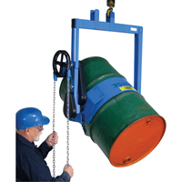 Leveurs de baril - Inclinaison &agrave; engrenages, Baril de 55 gal. US (45 gal. imp.), Capacit&eacute; 800 lb/363 kg Equipex