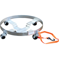 Chariots &agrave; &eacute;tages multiples pour baril, Acier, Capacit&eacute;e 900 lb, Diam&egrave;tre 23-1/2", Roue en Caoutchouc Equipex