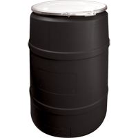 Polyethylene Drums, 55 US gal (45 imp. gal.), Open Top, Black Equipex