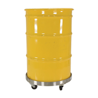 Chariots pour barils, Acier inoxydable, Capacit&eacute;e 800 lb, Diam&egrave;tre 23-1/4", Roue en Caoutchouc Equipex