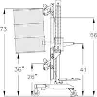 Manipulateur ergonomique de baril &agrave; port&eacute;e &eacute;lev&eacute;, DM-100-HR, 30 - 85 gal. US (25 - 70 gal. imp.) Equipex