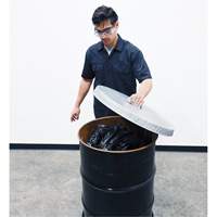 Couvercle pour baril ouvert en acier galvanis&eacute; Equipex