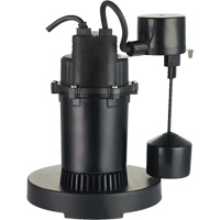 Thermoplastic Submersible Sump Pump, 2560 GPH, 115 V, 4.6 A, 1/3 HP Equipex