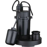 Thermoplastic Submersible Sump Pump, 2560 GPH, 115 V, 4.6 A, 1/3 HP Equipex
