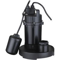 Thermoplastic Submersible Sump Pump, 2560 GPH, 115 V, 4.6 A, 1/3 HP Equipex
