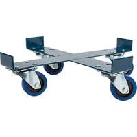 Chariot pour baril, Acier, Capacit&eacute;e 1400 lb, Diam&egrave;tre 24", Roue en &eacute;lastique bleu Equipex