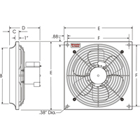 Ventilateurs muraux d'usage g&eacute;n&eacute;ral, Commercial, 2 vitesses, Diam&egrave;tre de 10" Equipex
