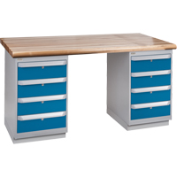 &eacute;tabli pr&eacute;conçu, Deux tiroirs, Cap 2500 lb, 60" la x 36" p, 34" h Equipex