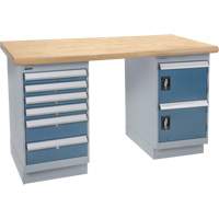 &eacute;tabli, Porte & tiroirs, Cap 2500 lb, 60" la x 36" p, 34" h Equipex