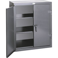 Counter Top Storage Cabinets, Steel, 2 Shelves, 36" H x 24" W x 20" D, Grey Equipex