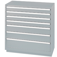 Armoires de rangement avec tiroirs, 7 tiroirs, 40-1/4" la x 22-1/2" p x 41-3/4" h, Gris Equipex