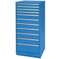 Armoires de rangement avec tiroirs, 11 tiroirs, 28-1/4" la x 28-1/2" p x 59-1/2" h, Bleu brillant Equipex