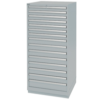 Armoires de rangement avec tiroirs, 15 tiroirs, 28-1/4" la x 28-1/2" p x 59-1/2" h, Gris Equipex