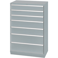 Armoires de rangement avec tiroirs, 7 tiroirs, 40-1/4" la x 22-1/2" p x 59-1/2" h, Gris Equipex