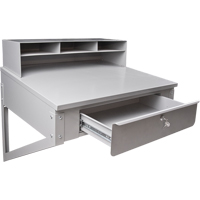 Wall-Mounted Shop Desk, 34-1/2" W x 28" D x 31" H, Grey Equipex