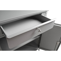 Cabinet Style Shop Desk, 34-1/2" W x 30" D x 53" H, Grey Equipex
