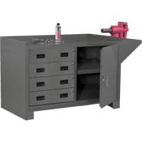 Stationary Workstation, Steel Surface, 60-1/8" W x 24-1/4" D x 36-1/4" H Equipex