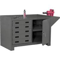 Stationary Workstation, Steel Surface, 60-1/8" W x 24-1/4" D x 36-1/4" H Equipex