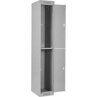 Clean Line Lockers, 2 -tier, Bank of 4, 48" x 18" x 72", Steel, Grey, Rivet (Assembled) Equipex