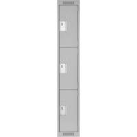Casiers Clean Line, 3 niveaux, 12" x 18" x 72", Acier, Gris, Rivet (assembl&eacute;) Equipex