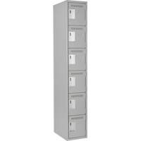 Petits casiers Clean Line, 6 niveaux, 12" x 18" x 72", Acier, Gris, Rivet (assembl&eacute;) Equipex