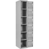 Clean Line Lockerettes, 6 -tier, Bank of 3, 36" x 18" x 72", Steel, Grey, Rivet (Assembled) Equipex