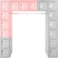 Arche de casiers &eacute;conomiques assembl&eacute;s Clean Line, 16 niveaux, Bloc de 3, 18" x 72" x 12", Acier Equipex