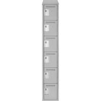Petits casiers Clean Line, 6 niveaux, 12" x 18" x 78", Acier, Gris, Rivet (assembl&eacute;) Equipex