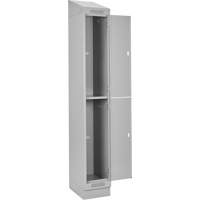 Casiers Clean Line, 2 niveaux, Bloc de 4, 48" x 18" x 82", Acier, Gris, Rivet (assembl&eacute;) Equipex