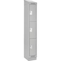 Casiers Clean Line, 3 niveaux, 12" x 18" x 82", Acier, Gris, Rivet (assembl&eacute;) Equipex