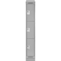 Casiers Clean Line, 3 niveaux, 12" x 18" x 82", Acier, Gris, Rivet (assembl&eacute;) Equipex