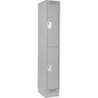 Casiers Clean Line, 2 niveaux, 12" x 18" x 76", Acier, Gris, Rivet (assembl&eacute;) Equipex
