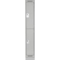 Casiers Clean Line, 2 niveaux, 12" x 18" x 76", Acier, Gris, Rivet (assembl&eacute;) Equipex