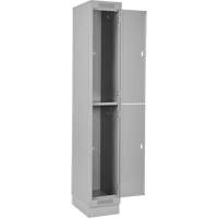 Clean Line Lockers, 2 -tier, Bank of 4, 48" x 18" x 76", Steel, Grey, Rivet (Assembled) Equipex