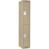 Clean Line Lockers, 2 -tier, 12" x 18" x 72", Steel, Beige, Rivet (Assembled) Equipex