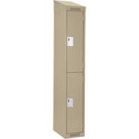 Casiers Clean Line, 2 niveaux, 12" x 18" x 78", Acier, Beige, Rivet (assembl&eacute;) Equipex