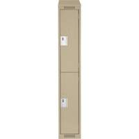 Casiers Clean Line, 2 niveaux, 12" x 18" x 78", Acier, Beige, Rivet (assembl&eacute;) Equipex