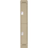 Clean Line Lockers, 2 -tier, 12" x 18" x 82", Steel, Beige, Rivet (Assembled) Equipex