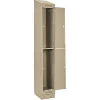 Casiers Clean Line, 2 niveaux, Bloc de 4, 48" x 18" x 82", Acier, Beige, Rivet (assembl&eacute;) Equipex