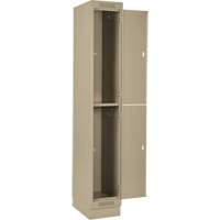 Clean Line Lockers, 2 -tier, Bank of 4, 48" x 18" x 76", Steel, Beige, Rivet (Assembled) Equipex