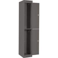 Casiers Clean Line, 2 niveaux, Bloc de 4, 48" x 18" x 72", Acier, Charbon, Rivet (assembl&eacute;) Equipex
