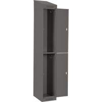 Casiers Clean Line, 2 niveaux, Bloc de 4, 48" x 18" x 78", Acier, Charbon, Rivet (assembl&eacute;) Equipex