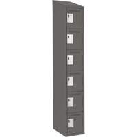Petits casiers Clean Line, 6 niveaux, 12" x 18" x 78", Acier, Charbon, Rivet (assembl&eacute;) Equipex